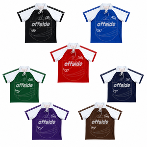 Jersey Sepak Bola Pendek Oversize Model Boxy Bernapas dengan Cetakan Vintage Unisex Streetwear untuk Pesanan Acara Musim Panas - Product Image 4