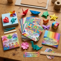 Papier pliable carré polyvalent personnalisé pour le développement de la petite enfance, papier pliable durable imprimé recto verso