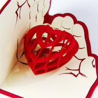 Tarjeta de Felicitación 3D Pop-Up Personalizada para el Día de la Madre, San Valentín, Cumpleaños, Ecológica, Reciclable, Romántica, con Diseño de Palmera y Corazón