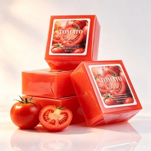 Custom Logo Natural Tomato Whitening <b>Soap</b> Deep Clean Dark Spot Removal Face Body Brightening <b>Soap</b> - Product Image 1