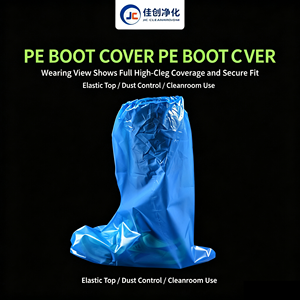 Capa de Bota Descartável OEM Impermeável Microporosa Transparente Antiderrapante de Plástico HDPE PE Não Tecido para Proteção de Calçados - Product Image 4