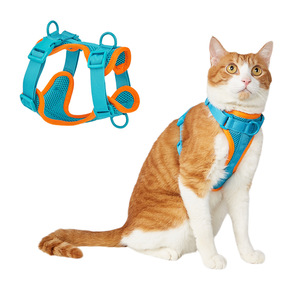 Harnais respirant en maille aérée pour chien, anti-traction, à enfiler, avec bande réfléchissante et double boucle de sécurité pour chiens et chats - Product Image 5