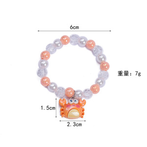 Venta al por mayor de dibujos animados de animales marinos de acrílico con cuentas pulseras para niños, medusas cangrejo y ballena lindas pulseras y pulseras - Product Image 5