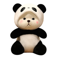 Lindo Peluche de Panda Kawaii, Juguete de Peluche de Algodón Suave con Diseño de Gorro con Capucha, Regalo de Cumpleaños y Navidad para Niños, Personalizado