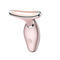Appareil de massage facial à micro-courant 3 couleurs avec compresse chaude, nettoyage en profondeur et haute vibration pour le raffermissement du visage