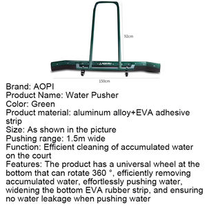 Poussoir à eau Grattoir de sol Poussoir à cendres Court de tennis Terrain de basket Essuie-glace Poussoir à eau en alliage d'aluminium - Product Image 5