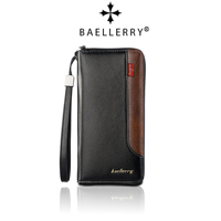 Dompet Pria Baellerry Panjang Baru RFID Dompet Bisnis Multi-slot dengan Ritsleting Kontras Warna Berkualitas Tinggi Dompet Berkapasitas Besar untuk Pria