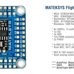 MATEKSYS F405-HDTE <b>RC</b> Plastic Flight <b>Controller</b> for FPV Drone with STM32F405/ICM42688-P/12S LiPo/BetaFlight/ArduPilot - Product Image 2