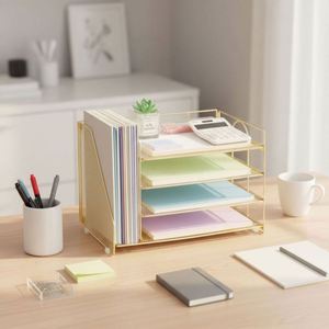 Metal Mesh Office <b>File</b> <b>Organizer</b> with Magazine Holder Desk <b>Organizer</b> - Product Image 3