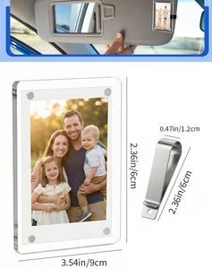 Nouveau produit transfrontalier : Pince magnétique universelle en acrylique pour photos, support de fixation pour pare-soleil de voiture - Product Image 1