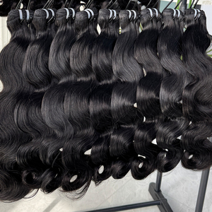 <b>Body</b> <b>Wave</b> Human Hair Weft Extensions Natural Black Soft Hair Double Weft Thick Full Hair Bundles For Salon And Wholesale - Product Image 4