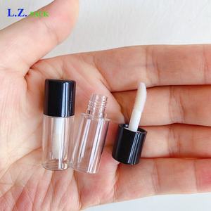 LZ Pack Estoque Venda quente testador 1.5ml mini tubos de brilho labial fofos para crianças de marca própria redondo preto branco rosa tubos minúsculos de brilho labial - Product Image 5