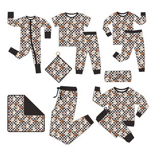 Weiwei personalizzato stampa di Halloween all'ingrosso per bambini con cerniera di bambù pigiama 95% bambù viscosa <span class=keywords><strong>5</strong></span>% pigiama Spandex per bambini - Product Image 1