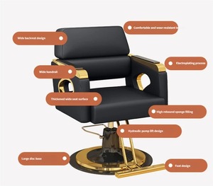Sillón <span class=keywords><strong>de</strong></span> Barbería Moderno <span class=keywords><strong>de</strong></span> Alta Calidad con Bomba Hidráulica, Estructura <span class=keywords><strong>de</strong></span> Acero, Altura Ajustable y Diseño Portátil para Salón <span class=keywords><strong>de</strong></span> Belleza - Product Image 6