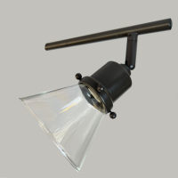 Kit d'éclairage sur rail fixe en bronze moderne, fourni directement par l'usine, spot en verre transparent pour la maison ou le bureau, source LED/ampoule