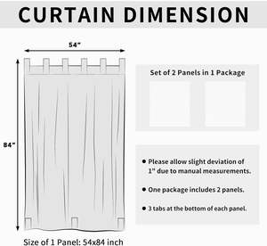 <span class=keywords><strong>Cortinas</strong></span> de Patio <span class=keywords><strong>para</strong></span> exteriores, 54W X 84L pulgadas, lengüeta desmontable blanca, cortina inferior superior, cabaña resistente a la intemperie a prueba de viento <span class=keywords><strong>para</strong></span> <span class=keywords><strong>porche</strong></span> - Product Image 6