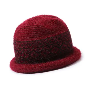 Winter Knitted Fisherman Hat Women's Fashion Versatile Curled Woolen Hat Retro Art Bucket Hat