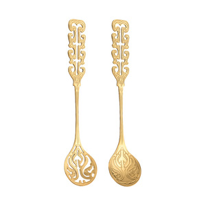 Cuchara Creativa Retro de Acero Inoxidable 304, Hueca, para Postre, Helado, Café, Sopa, Estilo Europeo - Product Image 1