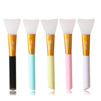 SeeJoy Outil de Maquillage Cosmétique DIY Applicateur de Masque Facial Brosse avec Ferrule en Aluminium Poignée en Plastique Silicone Souple