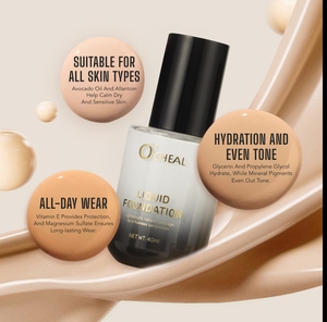 High Quality Liquid <b>Foundation</b> Full Coverage Mineral Liquid Durable Matt Waterproof Oil Control Dark Color - Product Image 2