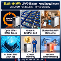 Batterie LiFePO4 Docan 32 kWh 51,2 V 628 Ah 680 Ah 30 kW 32 kW 48 kWh 50 kWh pour stockage d'énergie solaire domestique, expédition depuis Houston