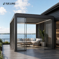 Pergola à toit à lames orientables en aluminium, personnalisable en taille, pour entrepreneurs en travaux publics, cour, protection UV, ombrage