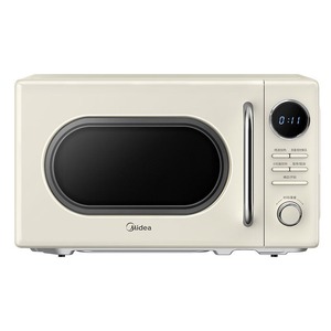 Four à micro-ondes Midea 20L, type plateau tournant, style rétro crème, avec ampoule halogène au quartz, fonction Speedcook - Product Image 1