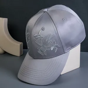 Hot Bán Trong Kho Sang Trọng Satin Thêu Biểu Tượng Cha Hat Gorras Phụ Nữ Mũ Bóng Chày Thể Thao Giá Rẻ Mũ Bóng Chày Cho Nam Giới