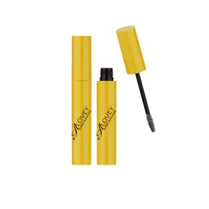 Alovey Cosmetic container Custom 7ml Round Mascara Tube Yellow Can Be Changed Any Applicator Empty Mascara Tubes