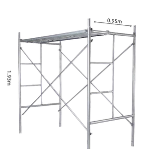 Système d'échafaudage mobile pliable galvanisé portable, plateformes de travail de construction avec cadre, système d'échafaudage au design moderne - Product Image 1