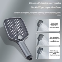 Ensemble de douche numérique gris moderne à quatre fonctions, système de douche de luxe à effet pluie, système de douche à touches piano pour hôtels