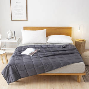 بطانية مبطنة من القطن الخالص للعلاج من الأرق والتوحد والاكتئاب للبالغين، بطانية ثقيلة 20 رطل محمولة للسفر والطائرات - Product Image 6