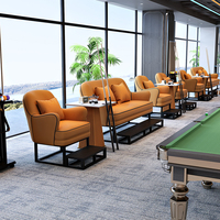 Siège de cabine de réception en cuir moderne haut de gamme chaise d'aire de repos confortable simple/double pour les téléspectateurs de la salle de billard