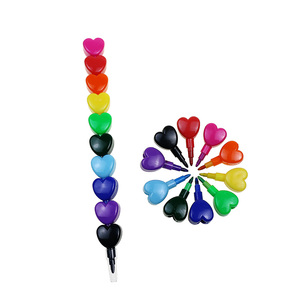 BECOL Set di Pastelli a Forma di <span class=keywords><strong>Cuore</strong></span> Creativi e Carini, Multicolore, Staccabili, Blocchi da Costruzione in Plastica per Bambini - Product Image 2