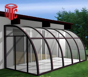 Cadre moderne d'alliage d'aluminium de véranda de stratifié gâché avec le toit en verre trempé pour résidentiel - Product Image 2