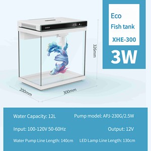 Grosir Tangki Ikan Akuarium Lampu <span class=keywords><strong>Led</strong></span> Tangki Ikan Kecil Filter Internal Akuarium Kaca Ultra Putih dengan Tampilan Suhu - Product Image 6