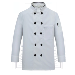 Uniforme de Chef, <span class=keywords><strong>Ropa</strong></span> de Trabajo de Chef de Hotel, Unisex, Manga Larga, Estilo Grueso, para Catering, Repostería, <span class=keywords><strong>Tallas</strong></span> <span class=keywords><strong>Grandes</strong></span>, <span class=keywords><strong>Ropa</strong></span> de Cocina, Tejido de Poliéster - Product Image 3