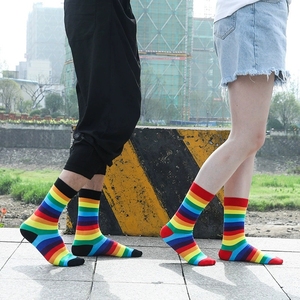 Bonypony <span class=keywords><strong>chaussettes</strong></span> colorées à rayures arc-en-ciel pour femmes, meilleurs originaux Design classique nouveauté <span class=keywords><strong>chaussettes</strong></span> assorties - Product Image 5