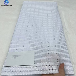 <span class=keywords><strong>Pizzo</strong></span> Voile Svizzero Africano Sinya in Svizzera, 100% Cotone di Alta Qualità, Lussuoso Tessuto Ricamato per Abbigliamento Maschile - Product Image 6