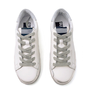Men's Vintage Luxury Golden White Canvas <b>Sneakers</b> Genuine <b>Leather</b> Breathable Lace-Up Winter Shoes Soft Anti-Slip Walking Shoes - Product Image 4