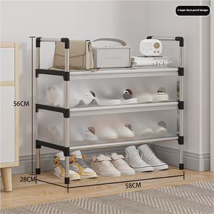 ארון נעליים רב שכבתי פשוט ועמיד בפני לחות וחלודה, עשוי PP+פלדה, לאחסון נעליים בכניסה לבית. - Product Image 5