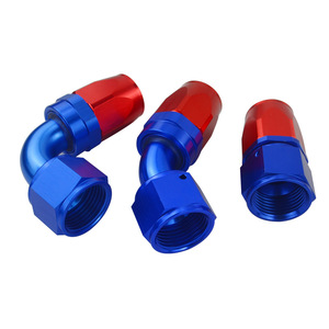 Conectores de Línea de Combustible Poyracing AN12, Azul y Rojo, 90 Grados, Piezas Universales para Modificación de Automóviles - Product Image 2