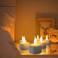 Decorazioni per la casa banchetto per feste alloggiamento bianco Led candele ricaricabili a luce di tè a Led a lume di candela elettronico a led