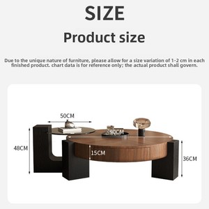Juego de <span class=keywords><strong>mesa</strong></span> de centro Majlis árabe de Oriente Medio, <span class=keywords><strong>mesa</strong></span> redonda de almacenamiento de nogal para el hogar interior - Product Image 4