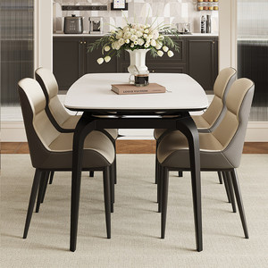 Dareko Luxury Italian Minimalist Sintered Stone <b>Dining</b> <b>Table</b>, Smart <b>Extendable</b> <b>Round</b> to Square <b>Table</b> for <b>Small</b> Apartments SD1 Lu - Product Image 2