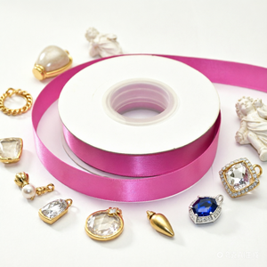 Cinta de Raso de Doble Cara Gordon de Alta Calidad, Cinta de Poliéster para Regalo, Rollo de 100 Yardas, para Ramos de Flores, Paquetes de Regalo, Color Rosa - Product Image 1