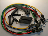 Juego de 11 Bandas Elásticas de Resistencia para Ejercicio Físico y Culturismo, 5 Niveles, con Cuerdas de Tracción de Látex y Asas para Entrenamiento