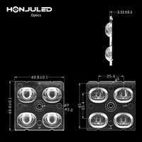 Lentille optique LED TIR personnalisée pour PC, fournie par l'usine, haute efficacité, pour downlight, rail lumineux, spot, indice de protection IP65, garantie 3 ans