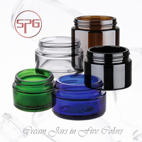 Pot de crème pour les yeux en verre rond noir de 5 ml et 9 ml soins de la peau contenant de crème cosmétique transparente rose pour le visage