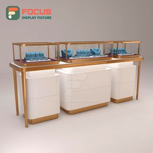 Vitrina de Exhibición de Joyería de Madera de Alta Calidad con Iluminación LED, Diseño Moderno y Lujoso para Tiendas de Joyería - Product Image 4